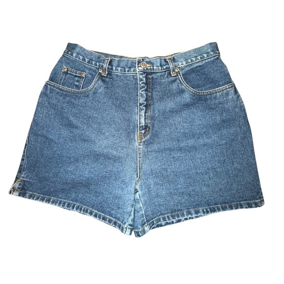 Halston Pants - Vintage Halston Medium Wash Mom Shorts Womens 16 Retro Pockets Logo Blue